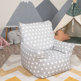 Delsit Bean Chair - Grey With Dots