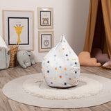 Delsit Droplet Bean Chair White Color Stars