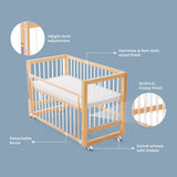 Teknum Prism 4In1 Acrylic Convertible Crib With Mattress - Natural Brown
