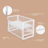 Teknum Prism 4In1 Acrylic Convertible Crib With Mattress - White