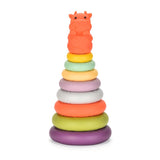 Stem Multicolored Stacking Plastic Rings Tower Set With Orange Top