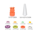 Stem Multicolored Stacking Plastic Rings Tower Set With Orange Top