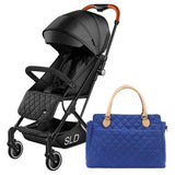 Teknum SLD Travel Lite Stroller With Sunveno Styler Fashion Diaper Bag - Black