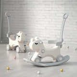 Teknum 2-in-1 Rock Ride On With Push Handle - Unicorn White