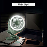 Teknum 2-in-1 Stroller USB Charging Fan With Light - Green