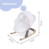 Teknum 3 - Stage Baby Bouncer / Recliner Seat With Mosquito Net - Ivory