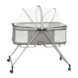 Teknum 3-in-1 Baby Cot/Cradle With Mosquito Net & Wheels - Dark Grey