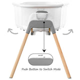 Teknum 3-in-1 Baby Rocker Bassinet/ Infant Crib With Mosquito Net - White