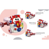 Teknum 3-in-1 Baby Walker Convertible To Kids Cycle Or Scooter Skates - Red