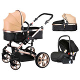 Teknum 3-in-1 Pram Stroller Khaki With Infant Car Seat