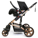 Teknum 3-in-1 Pram Stroller Khaki With Infant Car Seat