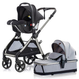 Teknum Travel System With 3In1 Prime Stroller, Adaptor And Infant Car Seat -Gray