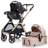 Teknum Travel System With 3In1 Prime Stroller, Adaptor And Infant Car Seat - Beige