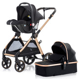 Teknum Travel System With 3In1 Prime Stroller, Adaptor And Infant Car Seat - Black