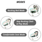 Teknum 5-in-1 Cozy Rocker Bassinet With Awning & Mosquito Net- Green