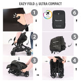 Teknum Air-1 Travel Stroller With Carry Backpack - Black