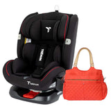 Teknum Evolve 360 Car Seat (0Y-12Y) With Sunveno Fashion Diaper Bag - Black