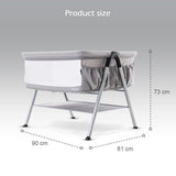 Teknum Fellow 2 Twin Bedside Crib Bassinet - Grey