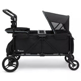 Teknum Fellow Wagon Stroller For 2 Kids With Snack Tray - Black