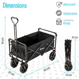 Teknum Folding Wagon Cart With Canopy - Black