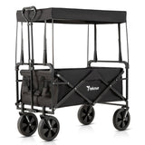 Teknum Folding Wagon Cart With Canopy - Black