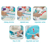 Teknum Multifunctional Rocker/ Feeding Chair/Baby Seat/Recliner - Dinosaur Blue