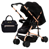 Teknum Reversible Trip Stroller With Ace Diaper Bag - Black & Blue