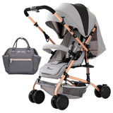 Teknum Reversible Trip Stroller With Ace Diaper Bag - Grey
