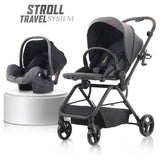 Teknum Stroll-1 Travel System With Reversible Stroller And Compacto Baby Car Seat - Grey
