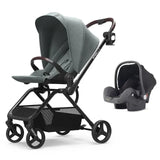 Teknum Stroll-1 Travel System With Reversible Stroller And Baby Car Seat - Olive Green