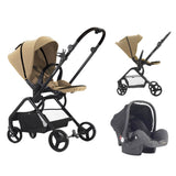Teknum Stroll 1 Travel System With Reversible Stroller And Compacto Baby Car Seat - Khaki