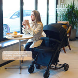 Teknum Stroller With Rocker With Blue Fashion Diaper Tote Bag - Black