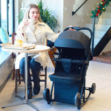 Teknum Stroller With Rocker With Blue Styler Fashion Diaper Bag - Black