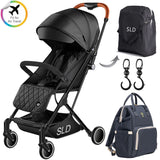 Teknum Travel Lite Stroller With Sunveno USB Diaper Bag And Stroller Hooks - Black
