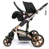 Teknum 3-in-1 Pram Stroller Story Wine With Infant Car Seat