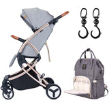 Teknum Feather Lite A1 Grey Stroller With Sunveno Grey Diaper Bag And Hooks
