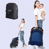 Teknum Travel Lite Stroller Navy Blue With Sunveno Diaper Bag And Hooks