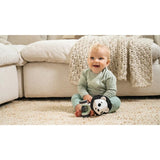 Tiny Love Tiny Rolling Toy George the Lion | Crinkly Mane, Flexible Accordion Body | Encourages Rolling, Crawling & Tummy Time for Babies 3+ Months | Black & White