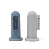 Mushie Finger Toothbrush Stone/Tradewinds - Laadlee
