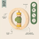 Trixie Wooden Round Rattle - Mr. Dino