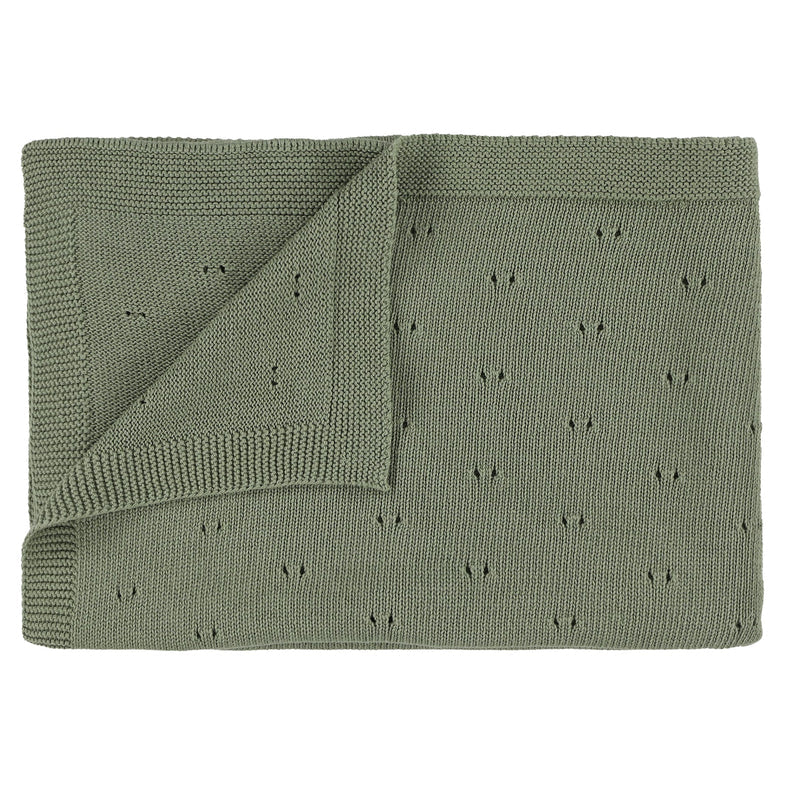 Trixie Knitted Blanket - Olive - Laadlee