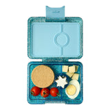 Yumbox 3 Compartments Snack Box - Twinkle Teal Glitter Clear Blue