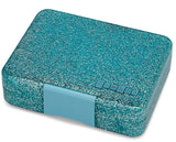 Yumbox 3 Compartments Snack Box - Twinkle Teal Glitter Clear Blue