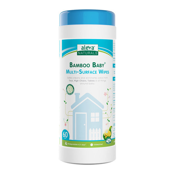 Aleva Naturals Bamboo Baby Multi-Surface Wipes - 60ct - Laadlee