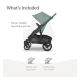 UPPAbaby Cruz V2 Stroller Gwen Green Melange Carbon Frame Saddle Leather