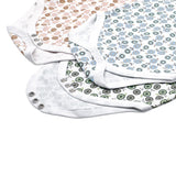 Babies Basic Flowers Printed Sleeveless Romper Bodysuit - Set of 3