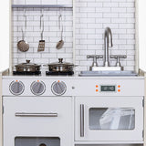 Little Angel Kids Wooden Cooking Kitchen Set – White