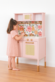 Little Angel Kids Beautiful Wooden Kitchen Pretend Play Interactive Set - Pink