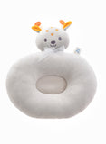 Tiny Hug Newborn Baby Breathable Flat Round Pillow - White