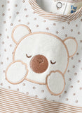 Tiny Hug Baby Boys Cotton Knit Sleepsuit - Creme